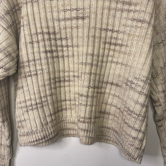 Lucky Brand Brown Cropped Long Sleeve Fall Sweater Size Medium Boxy - Picture 11 of 12